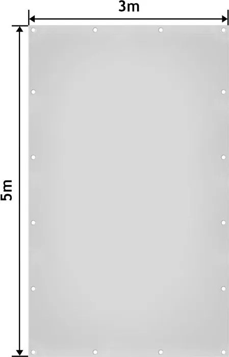 JAGO Prelata 650 g/m², ochiuri de aluminiu, alb, 3 x 5 m