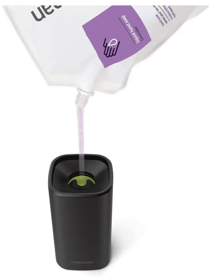 Dozator de săpun lichid negru mat din oțel 295 ml – simplehuman
