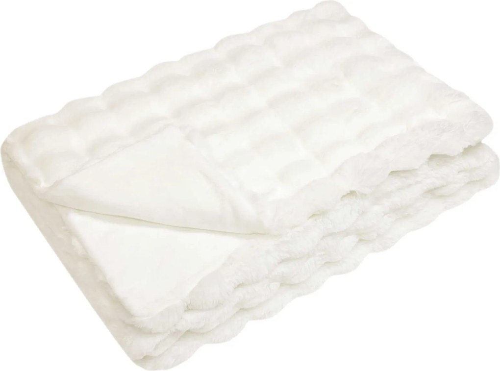 vidaXL Pătură din de iepure artificial antiderapantă Olite Alb