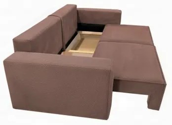 Canapea extensibilă RONDA, 3 locuri, cu spațiu de depozitare, roșie