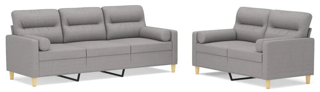 3153777 vidaXL Set canapea perne/perne decorative, 2 piese, gri deschis textil