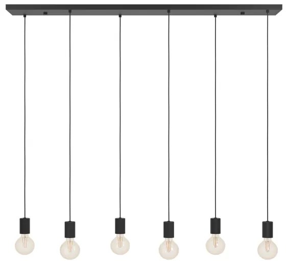 Lustră pe cablu Eglo 390268 HUEBRO 6xE27/40W/230V negru