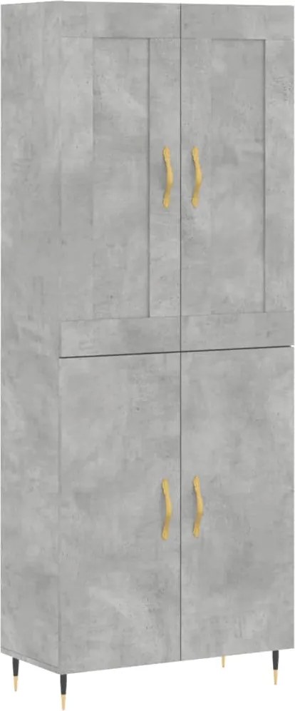 vidaXL Dulap înalt, gri beton, 69,5x34x180, lemn compozit
