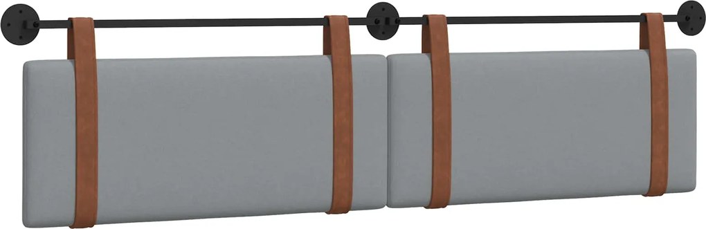 vidaXL Cap de pat suspendat Gri deschis 210 x 55 x 5 cm PU antic