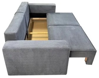 Canapea extensibilă 3 locuri RONDA cu spațiu de depozitare, gri