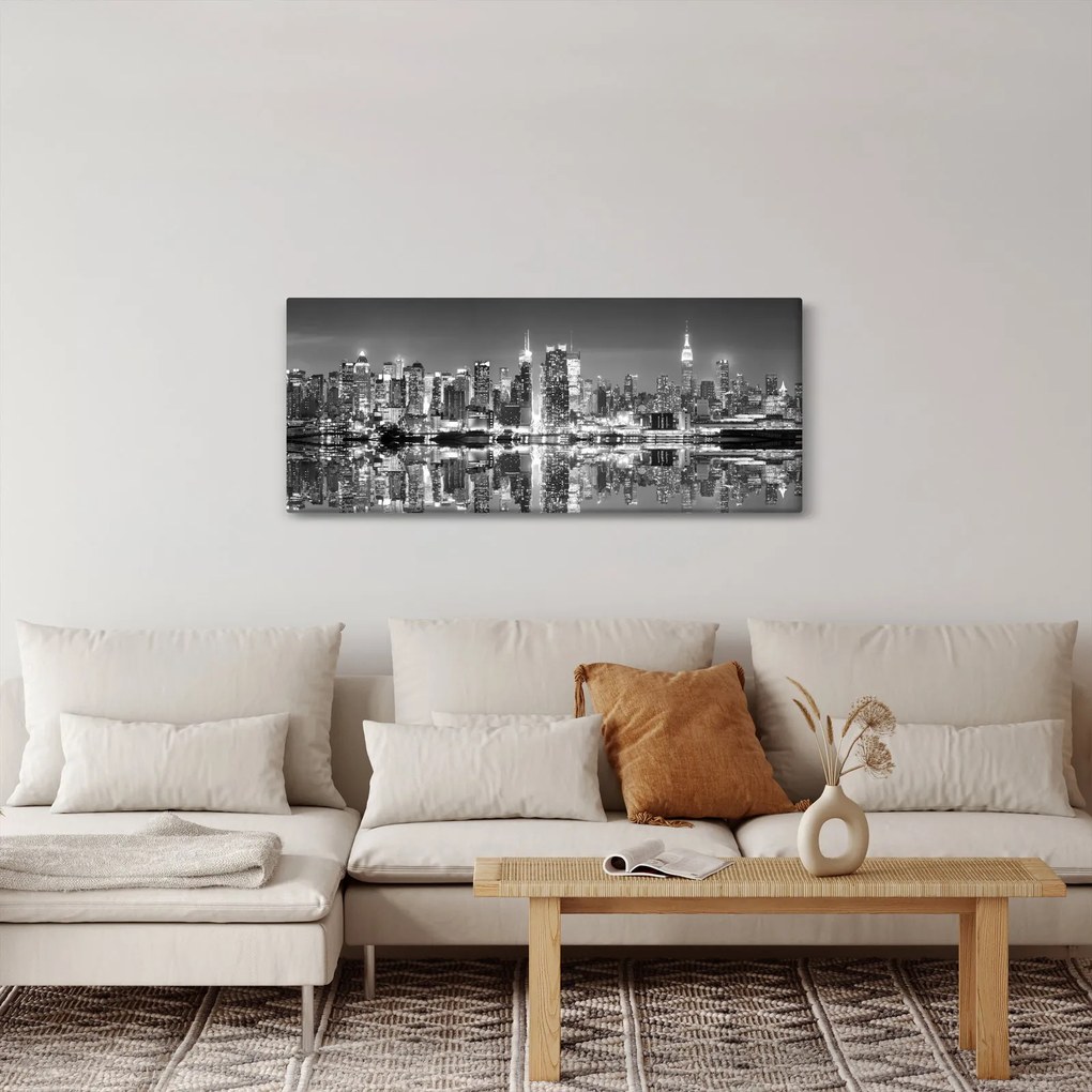 Tablou - New York, alb-negru (120x50 cm)