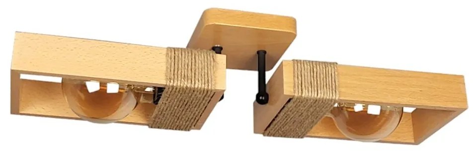 Plafoniera rustica fabricata manual din lemn Rodos 2L