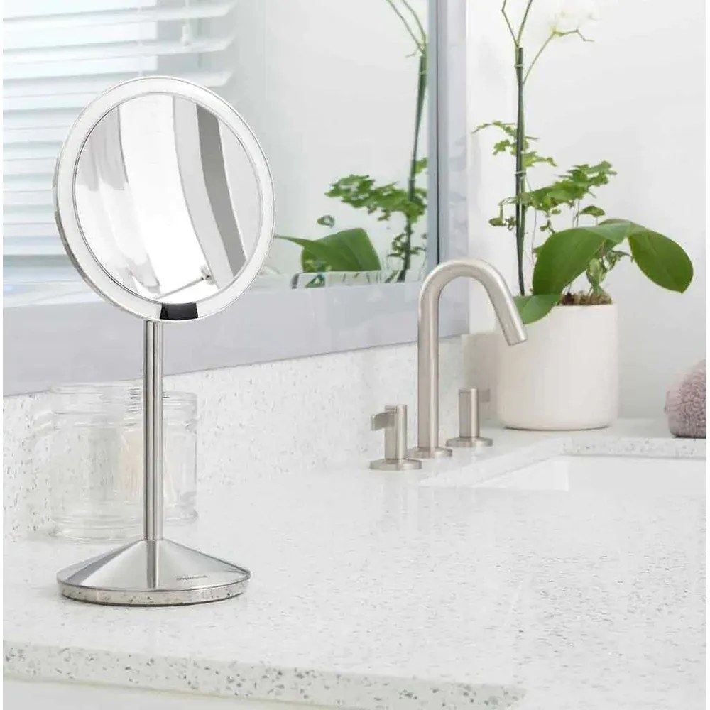 Oglindă cosmetică (10x) cu led/de mărire ø 12 cm Travel – simplehuman