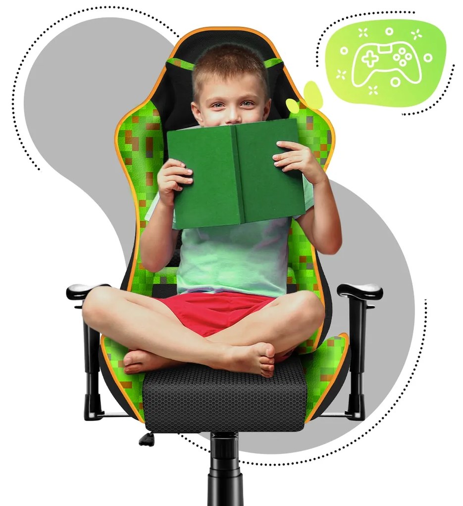 Scaun gaming pentru copii Rover 6 (negru + verde). 1087547