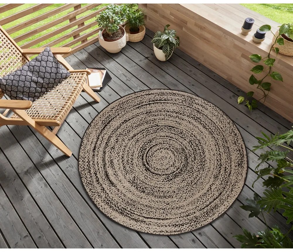 Covor bej rotund ø 120 cm Swirl – Hanse Home