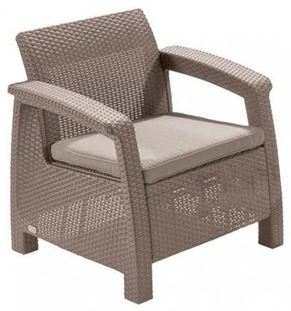 Set de mobilier de grădină Corfu Lyon II Duo 4+1 în culoarea cappuccino