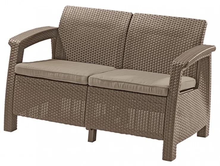 Canapea Corfu, culoare cappuccino, cu pernă nisip