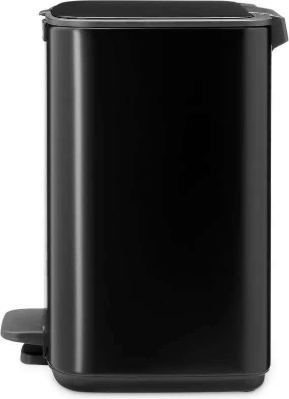 Cos de gunoi Brabantia Bo Pedal 1010137, 7 l, Inchidere lenta, Baza cauciucata, Negru mat
