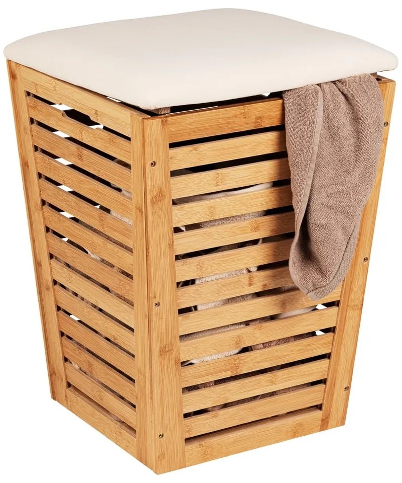 Coș de rufe din bambus 55 l - Wenko