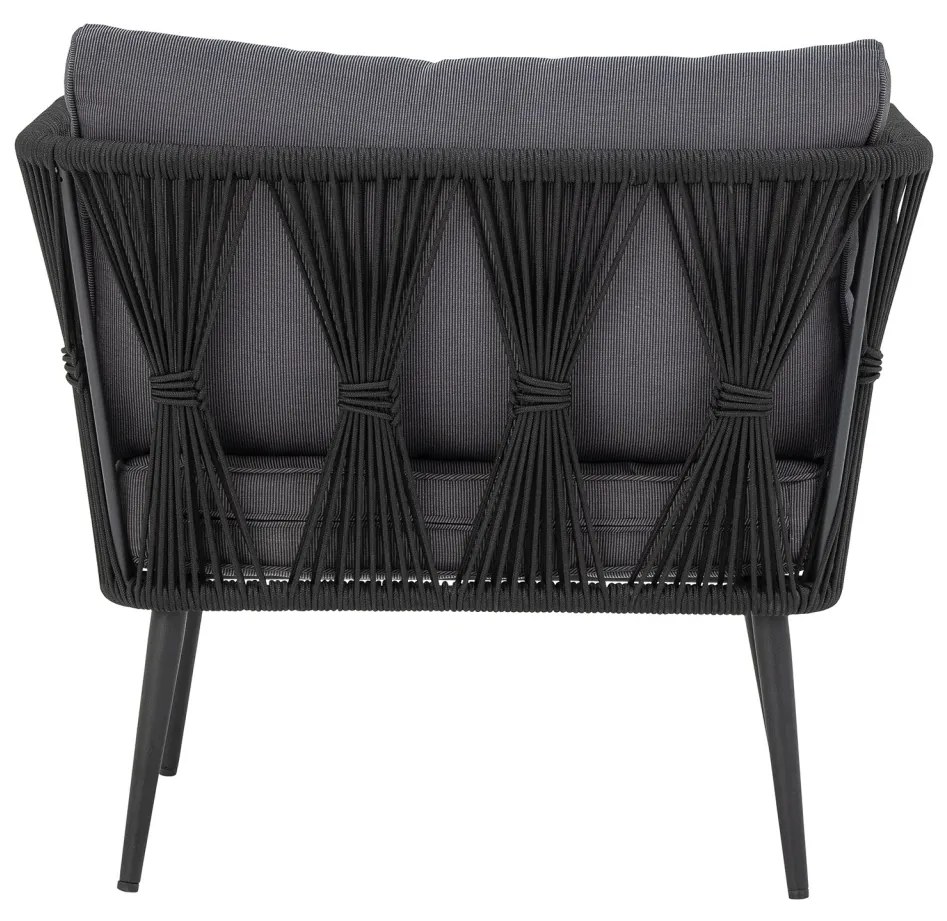 Fotoliu de exterior, negru, din metal, Pavone