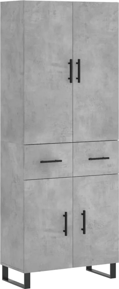 vidaXL Dulap înalt, gri beton, 69,5x34x180, lemn compozit