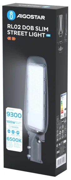 Aigostar - Lampă stradală LED SLIM/100W/230V 6500K IP65