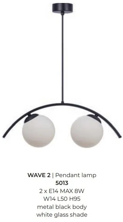 Lustra suspendata cu 2 de surse de lumina WAVE 2