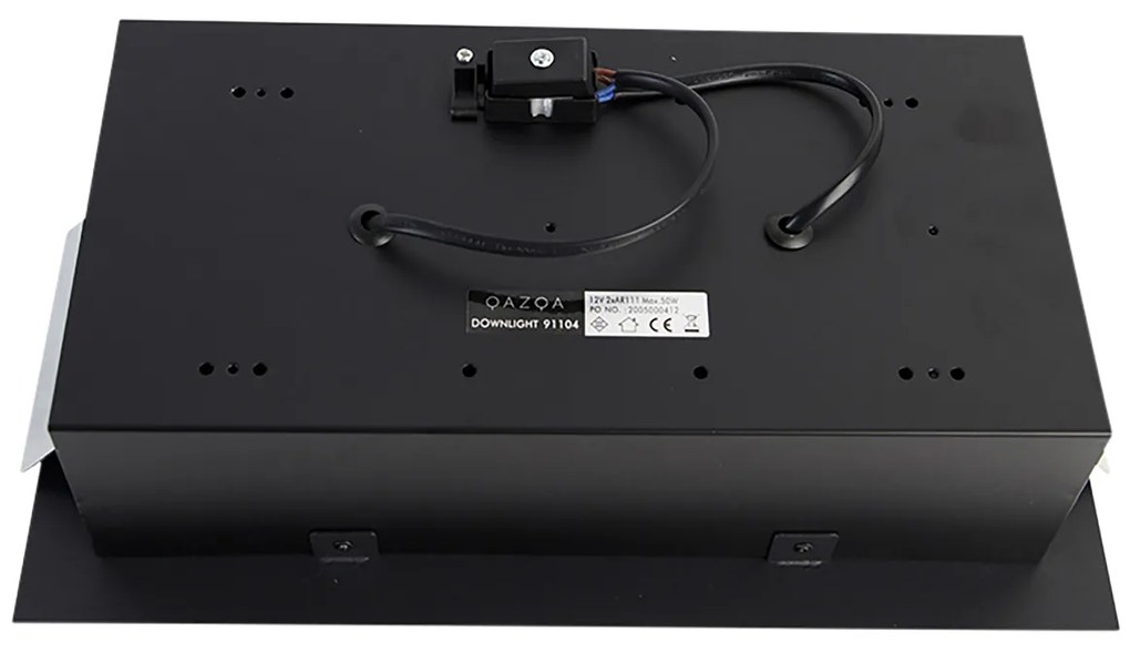 Set de 12 spoturi îngropate negre AR111 reglabile cu 2 lumini - Oneon