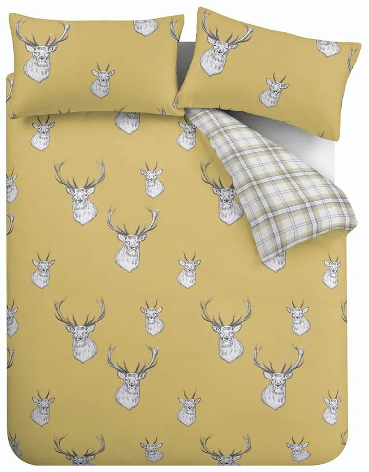Lenjerie de pat Catherine Lansfield Stag, 200 x 200 cm, galben