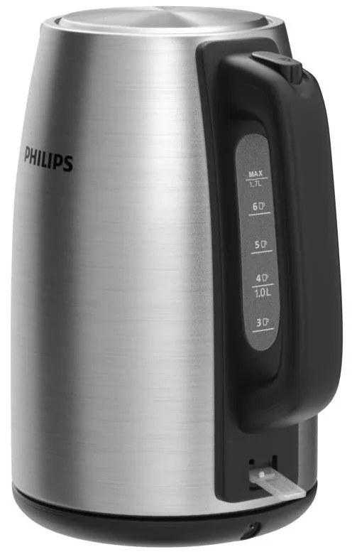 Cana electrica Philips Viva Collection HD9351 / 90, 2200W, 1.7 L, Metal, Oprire automata, Gri/Negru