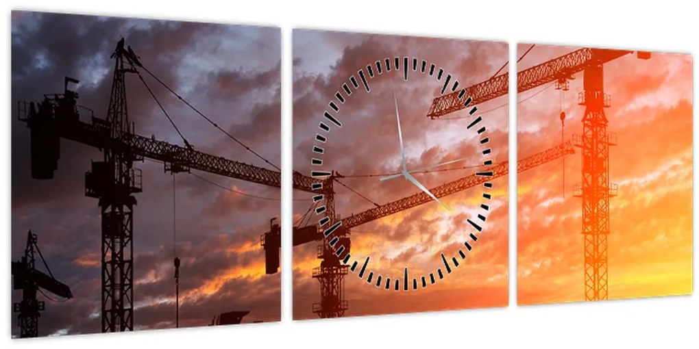 Tablou - Șantier de construcții (cu ceas) (90x30 cm)