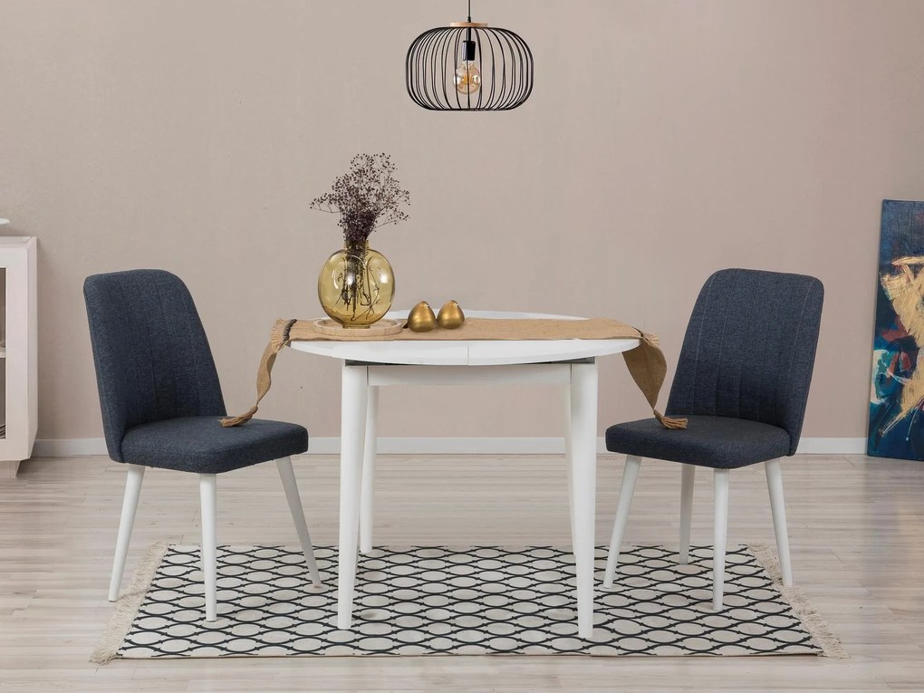 Set mobilier sufragerie Nidupo 6 (alb + marin + albastru) (pentru 2 persoane). 1093767