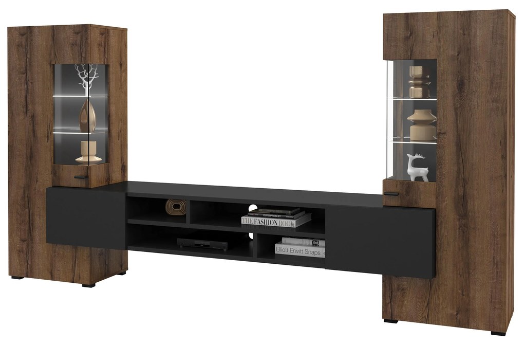 Mobilier living Cobie Typ 10 (monastery Stejar + Negru). 1108338