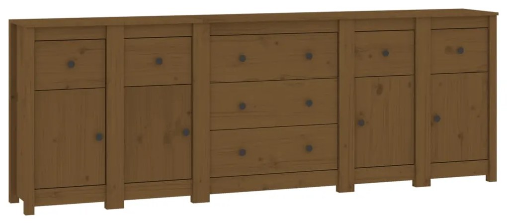 3114097 vidaXL Servantă, maro miere, 230x35x80 cm, lemn masiv de pin