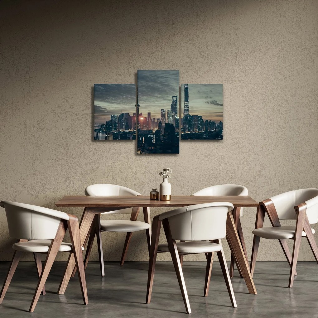 Tablou cu orașul în amurg (90x60 cm)
