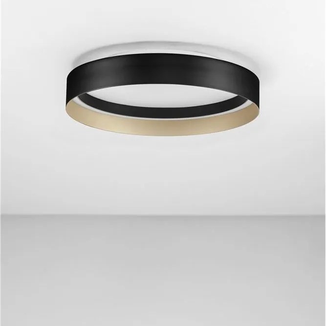 Plafoniera circulara aluminiu negru/auriu LED CCT LUMIA 45cm
