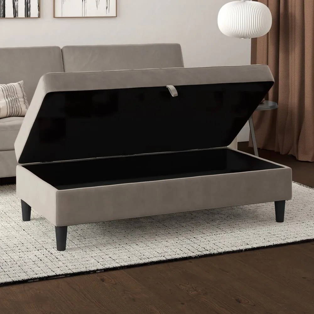 Taburet gri cu tapițerie din catifea Presley – Støraa