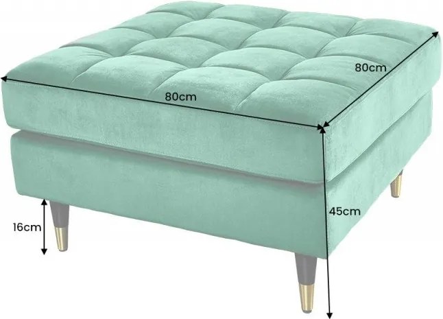 Taburete elegant Cozy Velvet 80cm, catifea verde smarald