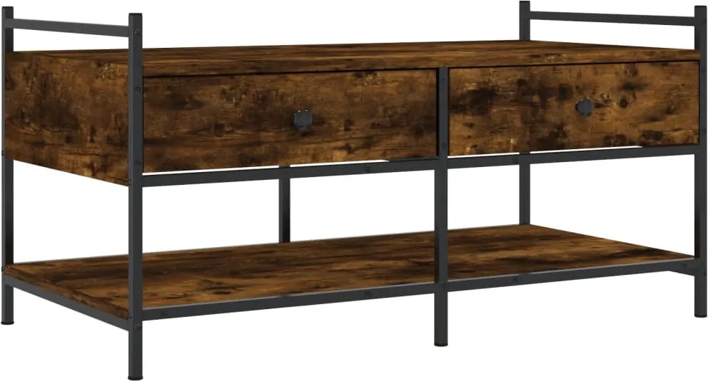 vidaXL Măsuță de cafea, stejar fumuriu, 99x50x50 cm, lemn prelucrat