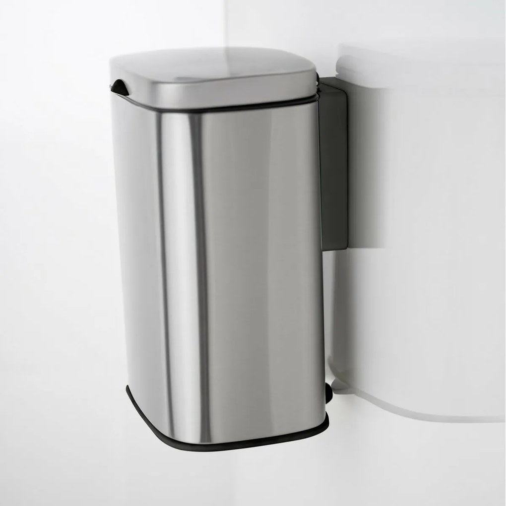 Wenko Coș de gunoi de perete Sare 5 l, inox