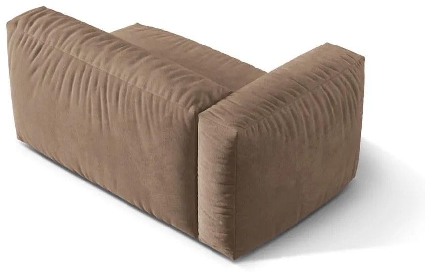 Modul pentru canapea modulară maro deschis cu tapițerie din catifea (cu colț pe partea stângă) Martina – Micadoni