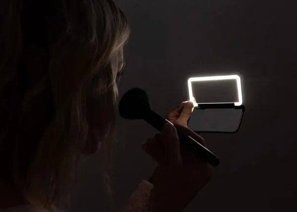 Concept KZ2020 - Oglindă cosmetică LED PERFECT SKIN 1,5W/5V 300 mAh, neagră