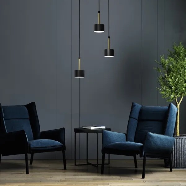 Lustră pe cablu ARENA 3xGX53/11W/230V neagră/aurie