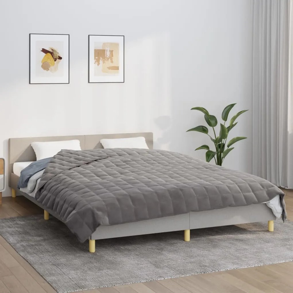 vidaXL Pătură grea, gri, 200x220 cm, 9 kg, material textil