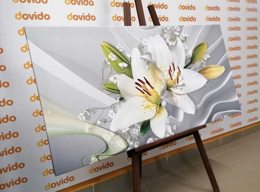 Tablou orhidee albă pe un fundal interesant