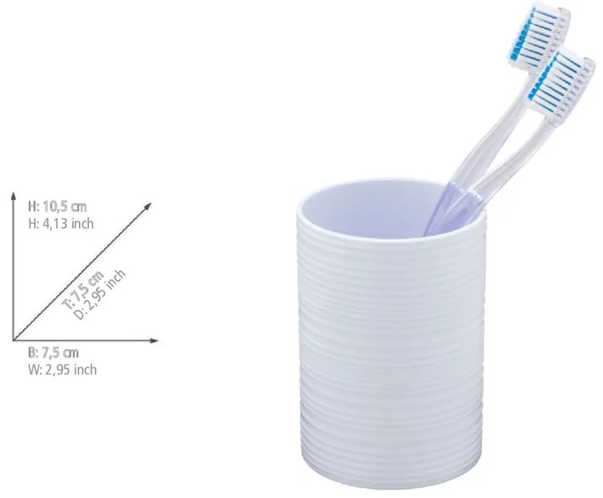 Suport pentru periuța de dinți alb din plastic Lyon – Allstar