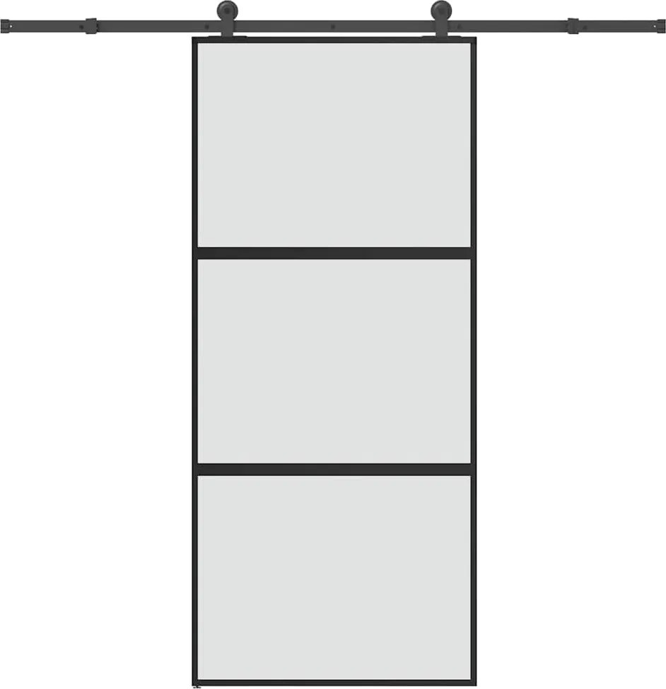 vidaXL Ușă glisantă cu set de feronerie sticlă temperată și aluminiu