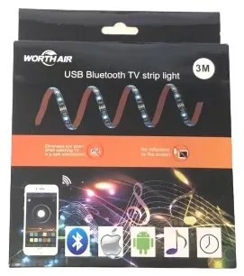 Banda LED RGB in spatele televizorului cu control prin telefon - 3 m