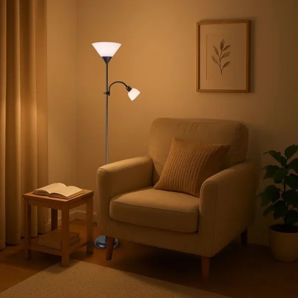 Brilagi - Lampadar ARIANA 1xE27/100W/230V + 1xE14/25W negru