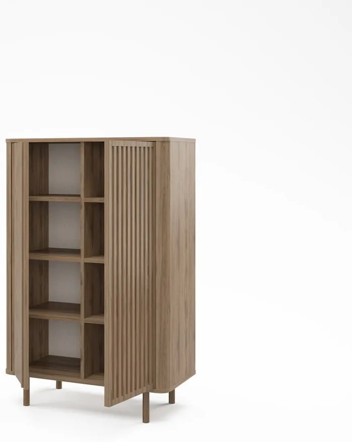 Dulap în culoare naturală cu aspect de lemn de stejar 86x130x40 cm Salma – Marckeric