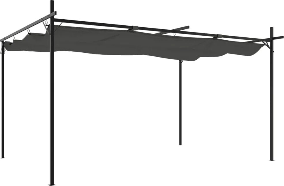 vidaXL Pergola cu acoperiș retractabil, antracit, 395x292x230 cm