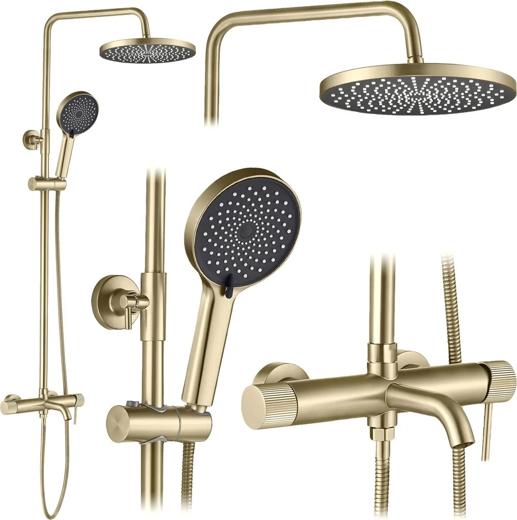 Set dus Rea Lungo Stripe Brush Gold