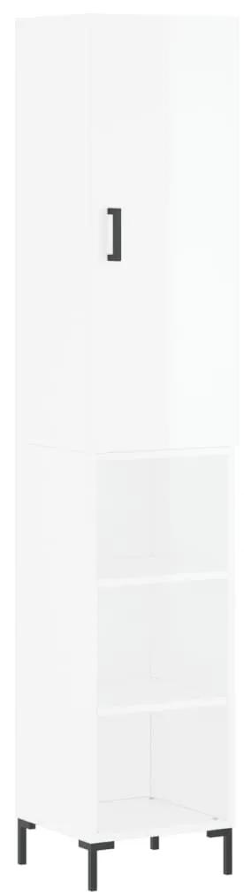 3198979 vidaXL Dulap înalt, alb extralucios, 34,5x34x180 cm, lemn prelucrat