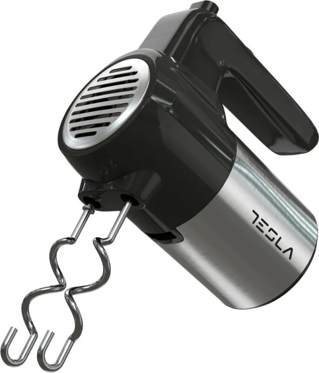 La mâna a doua: Mixer de mana Tesla MX301BX, 300W, 5 viteze, Turbo, Inox/Negru