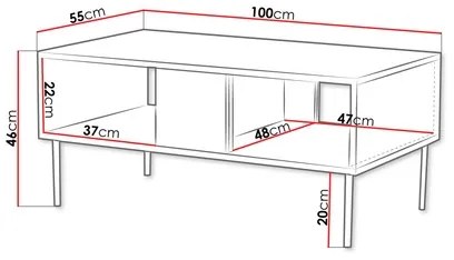 Măsuță de cafea DECO 46x100 cm nuc warmia